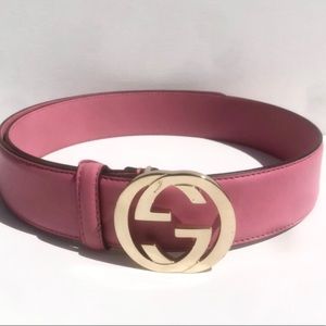 GUCCI DOUBLE G BELT IN PINK